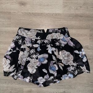 Fashion Nova Black and White Floral Shorts